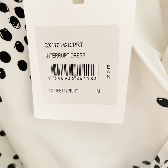 NWT C/MEO COLLECTIVE INTERRUPT White DRESS in polka dot confetti print size M - Picture 16 of 16